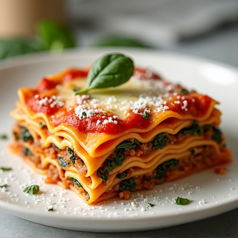 Healthy Lasagna with Lean Beef and Spinach