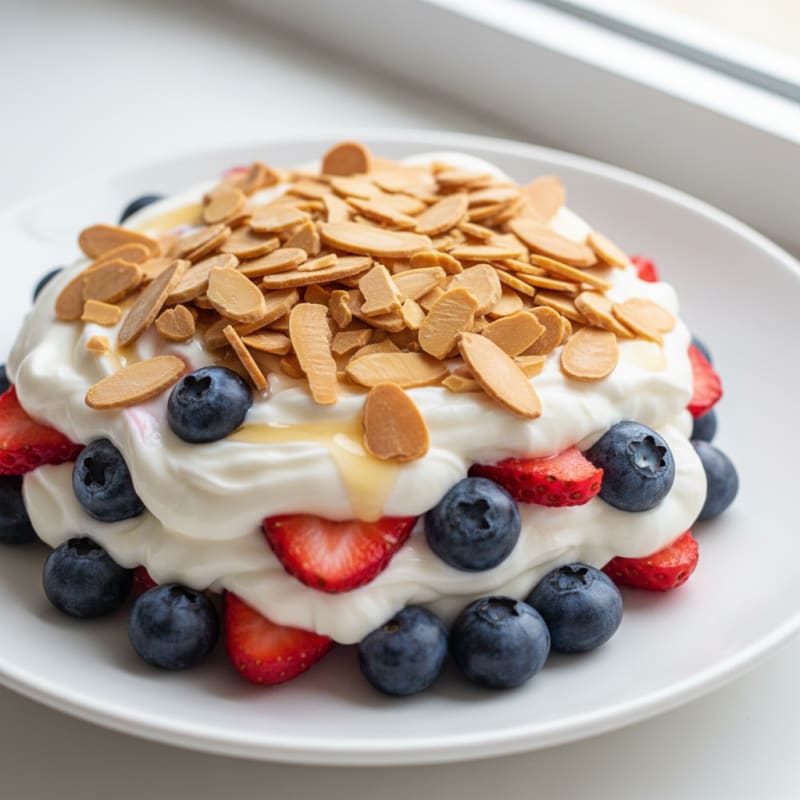 Greek Yogurt Protein Parfait with Berries and Almonds