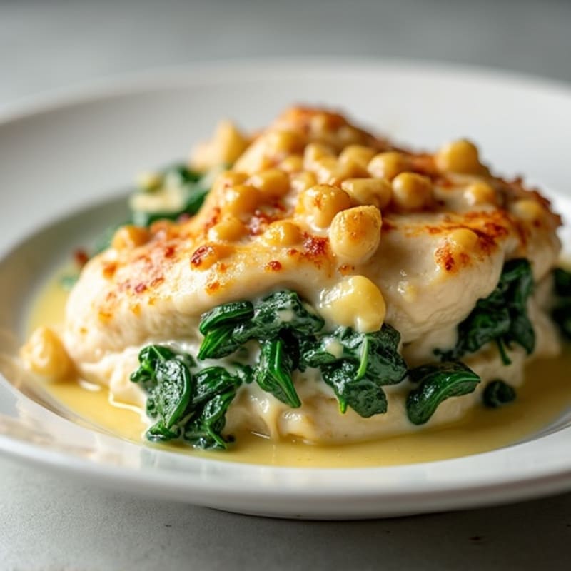 Creamy Spinach Artichoke Chicken Bake