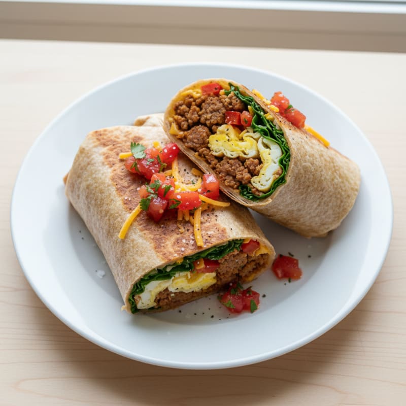 Crispy Chorizo and Egg Breakfast Burrito