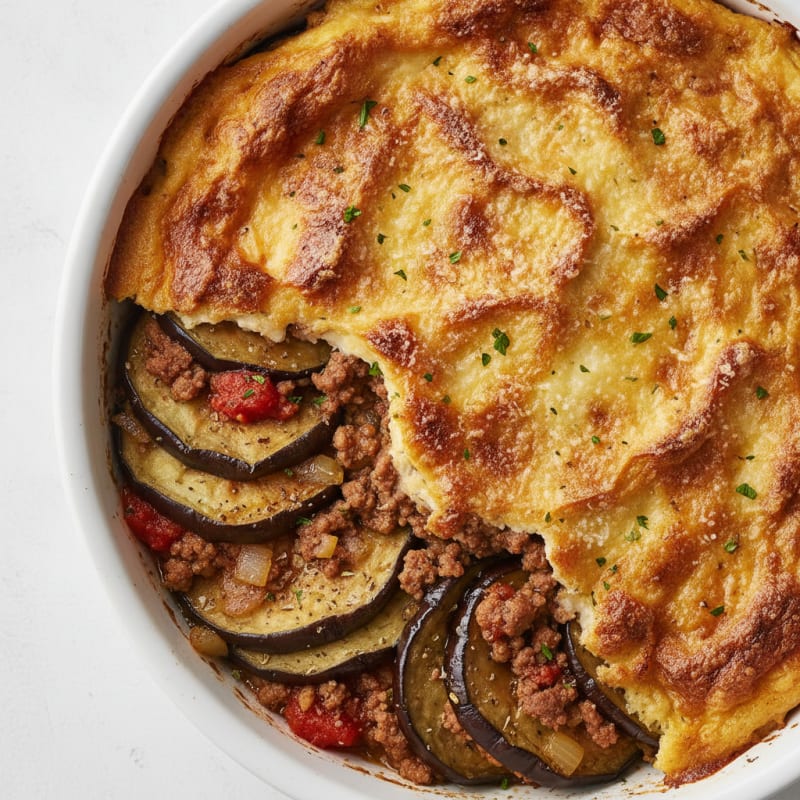 Lamb and Eggplant Moussaka Bake