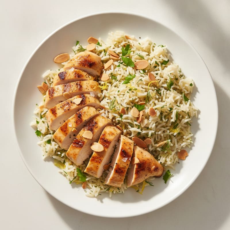 Lemon Herb Rice Pilaf with Toasted Almonds