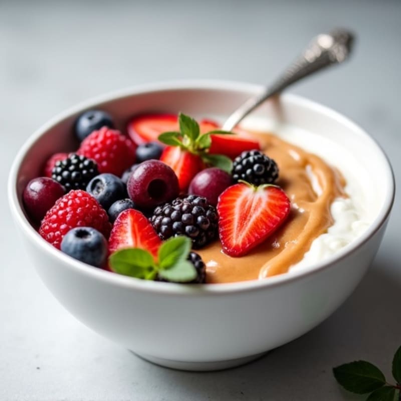 Greek Yogurt Protein Bowl with Berries and Almond Butter