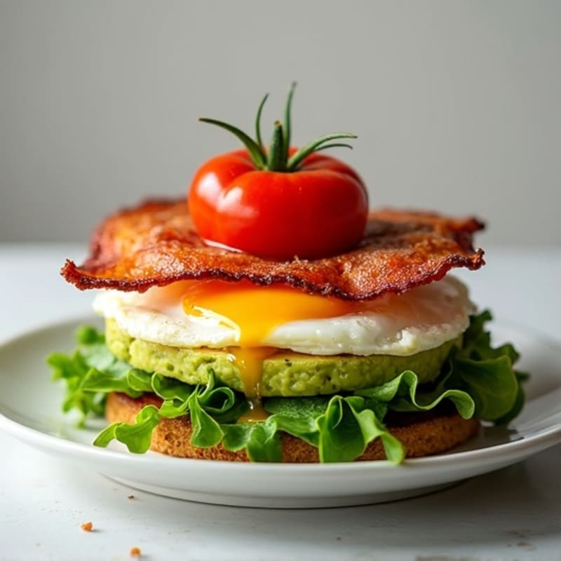 Crispy Turkey Bacon and Avocado Stack with Greens