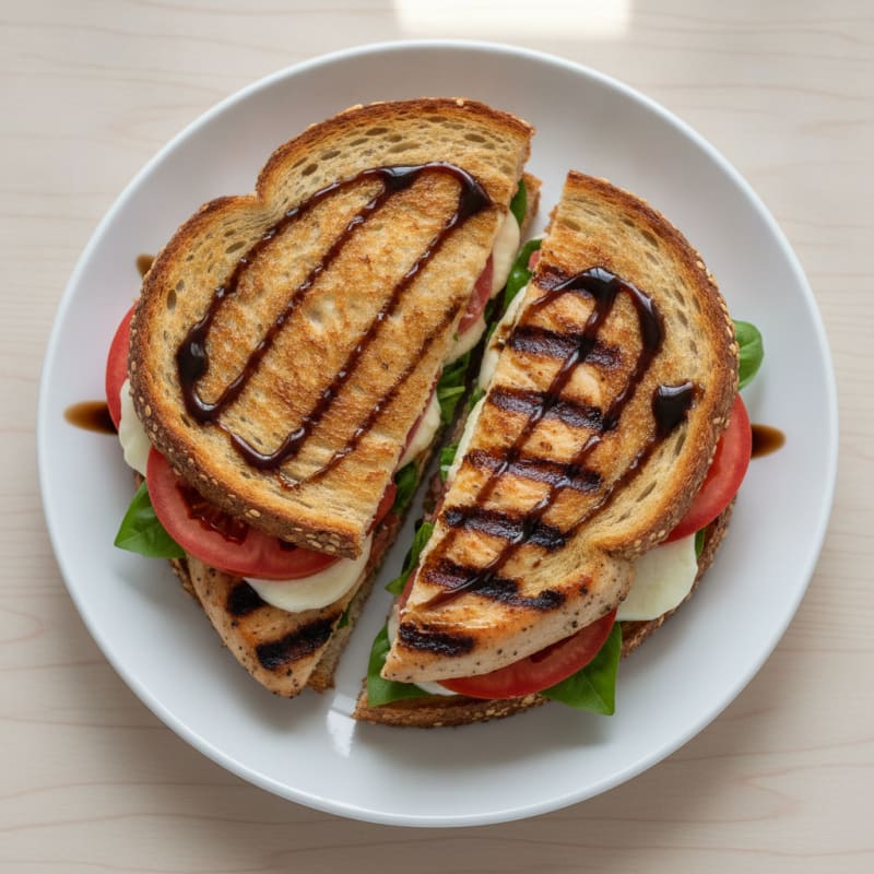 Grilled Caprese Chicken Sandwich with Balsamic Glaze