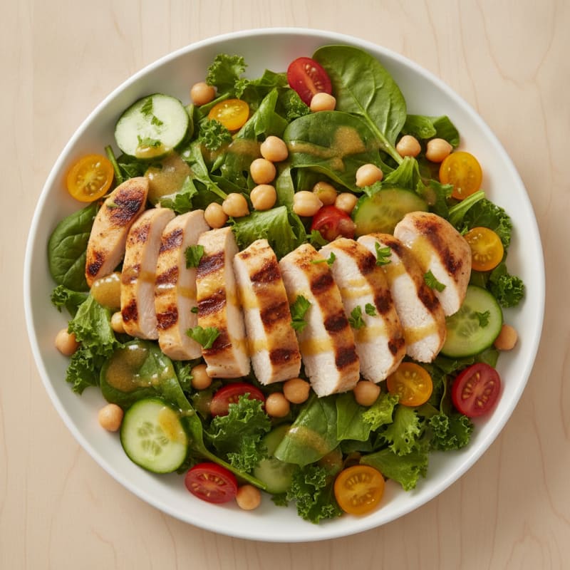 Grilled Chicken Salad with Chickpeas and Lemon Vinaigrette