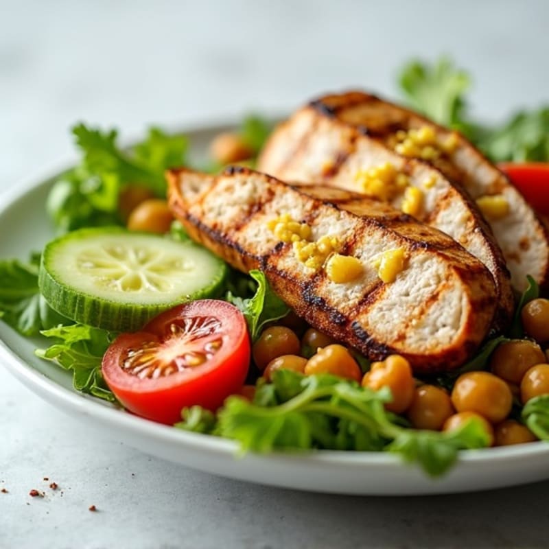 Grilled Turkey Breast Salad with Chickpeas and Lemon Vinaigrette