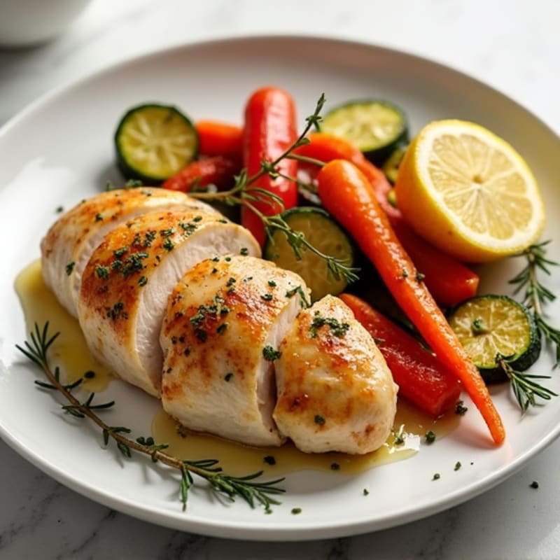 Lemon Herb Roasted Chicken with Crispy Roasted Vegetables