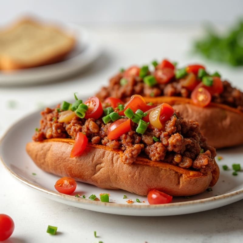 Lean Turkey Chili-Topped Sweet Potato Dogs