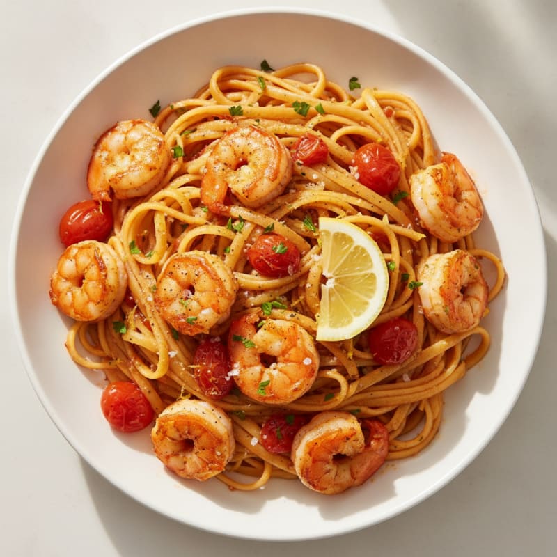 Spicy Calabrian Chili Shrimp Linguine