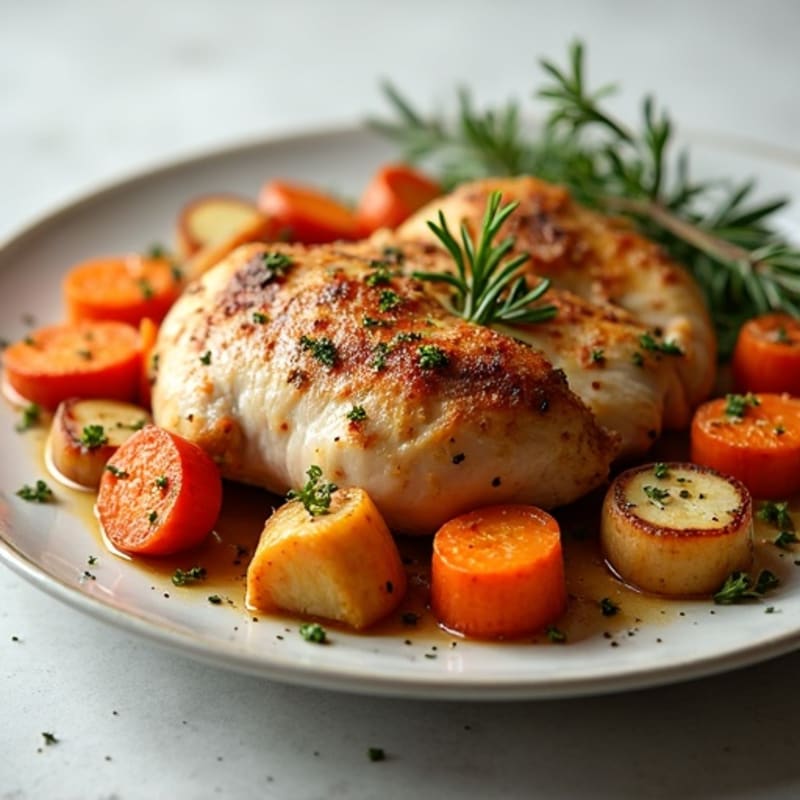 Herb-Roasted Chicken with Crispy Root Vegetables