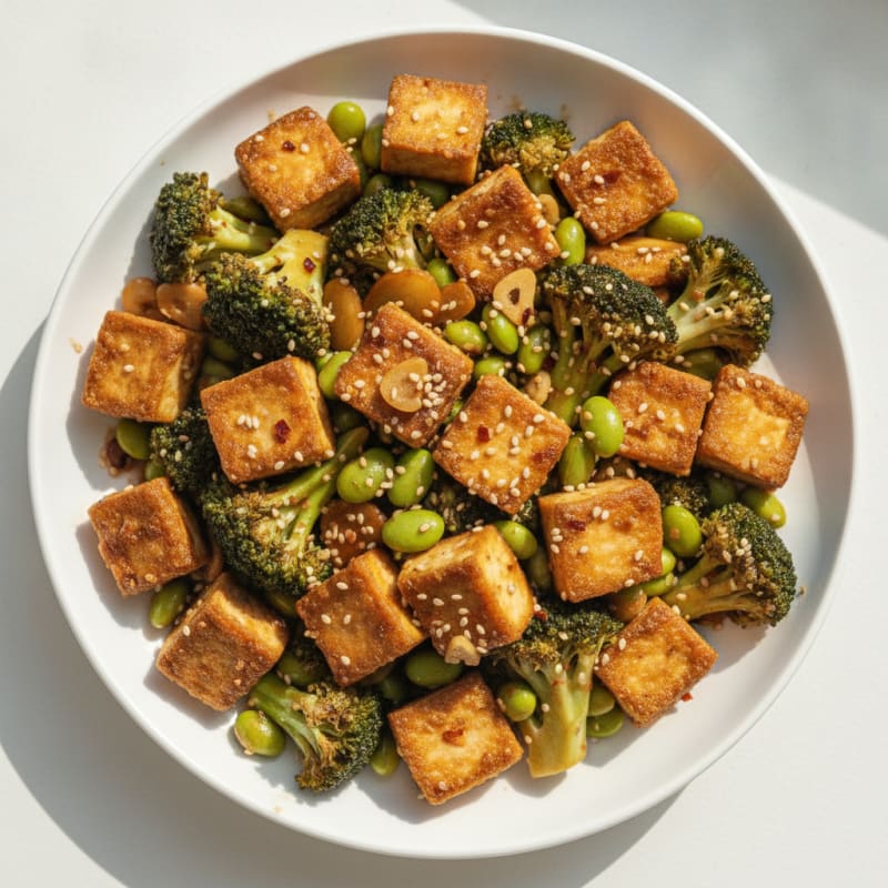 Sesame Tofu and Broccoli Stir-Fry