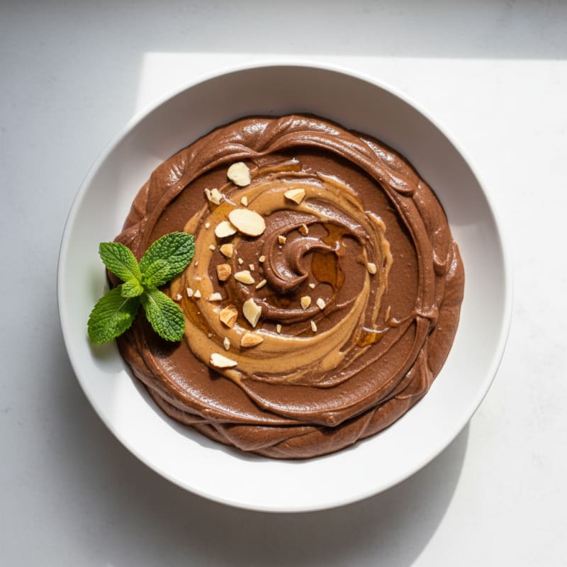 Silky Chocolate Protein Pudding with Almond Butter