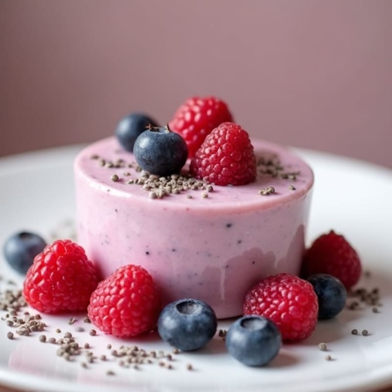 Silky Tofu Protein Pudding with Mixed Berries