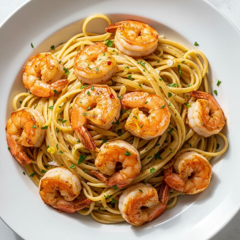 Garlic Butter Shrimp Scampi with Linguine