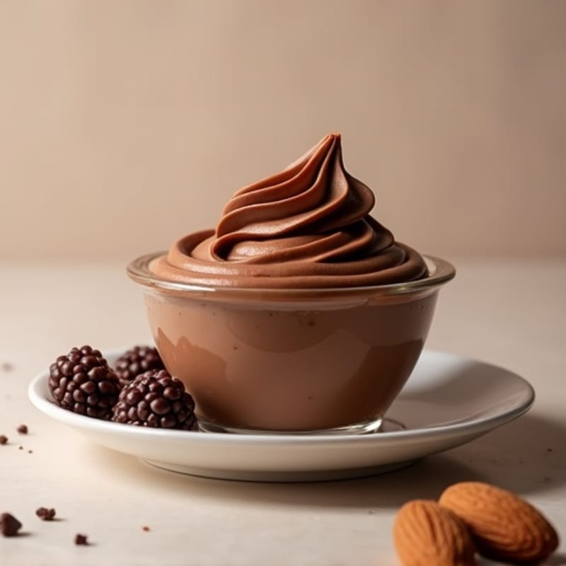 Silky Chocolate Protein Pudding with Almond Butter Swirl