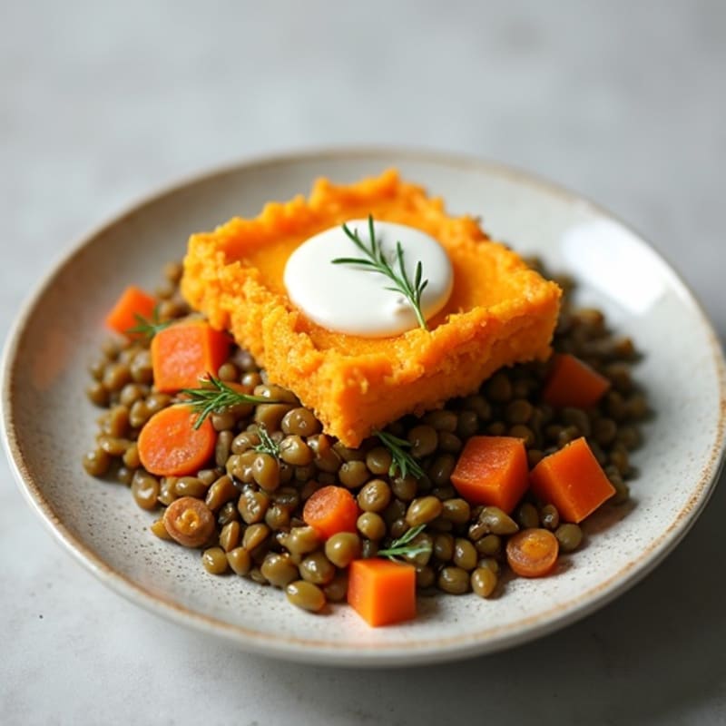 Lentil Shepherd's Pie with Creamy Sweet Potato Topping