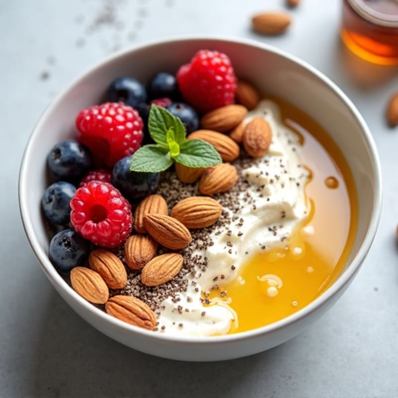 Cottage Cheese and Berry Protein Bowl with Almonds