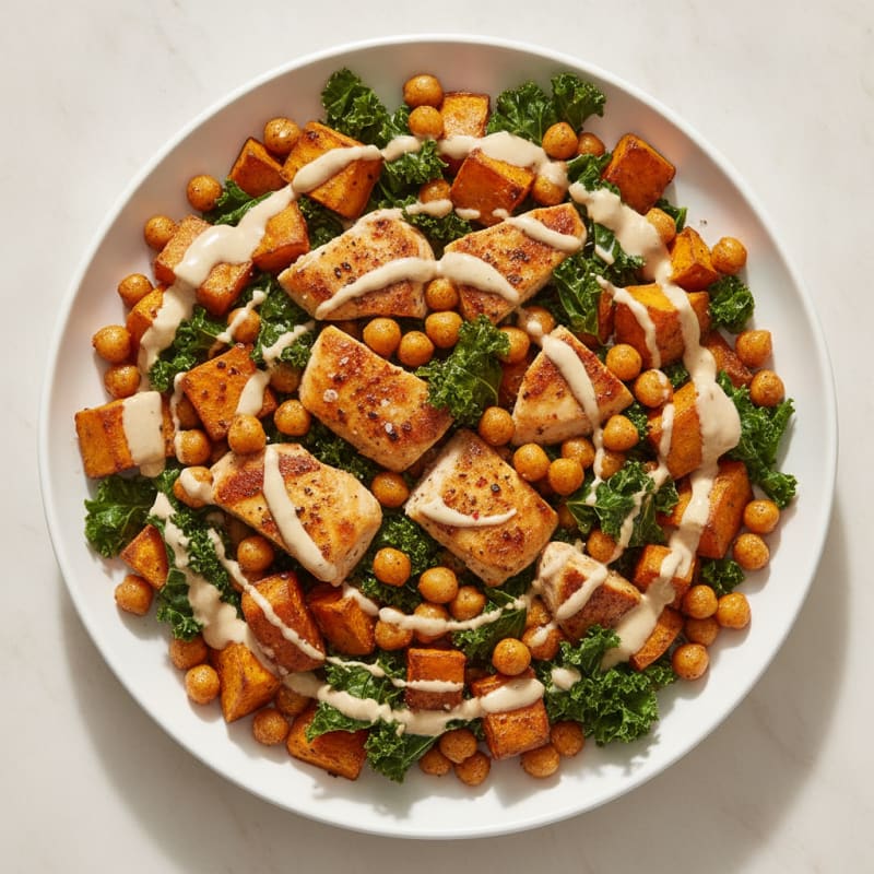 Roasted Sweet Potato and Chickpea Bowl