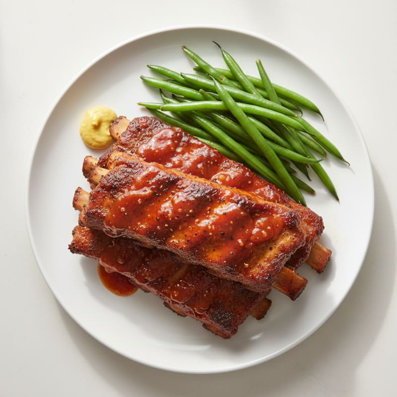 Smoked BBQ Pork Ribs with Tangy Glaze