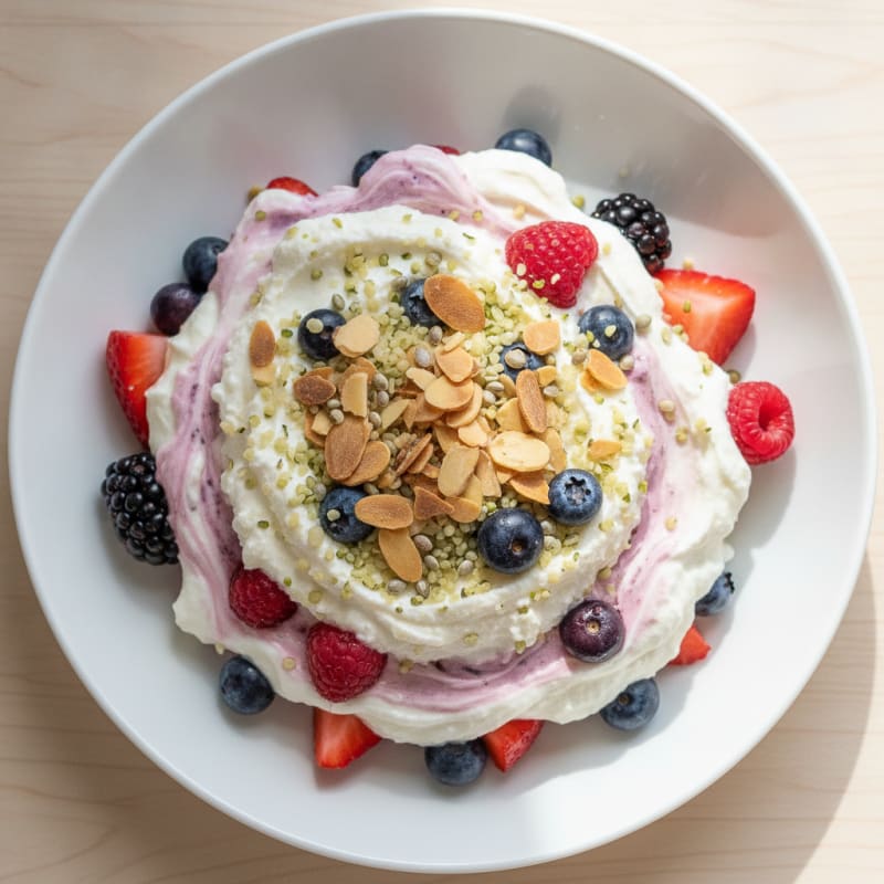 Greek Yogurt Protein Parfait with Mixed Berries