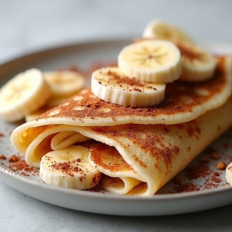 Banana and Cacao Hazelnut Stuffed Protein Crepes