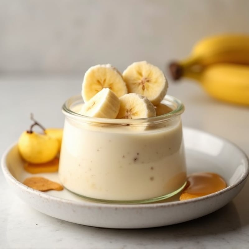 Creamy Cottage Cheese Protein Mousse with Sliced Bananas