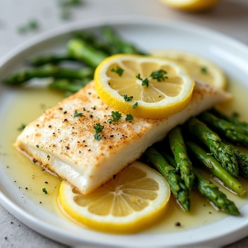 Baked Cod with Lemon and Asparagus
