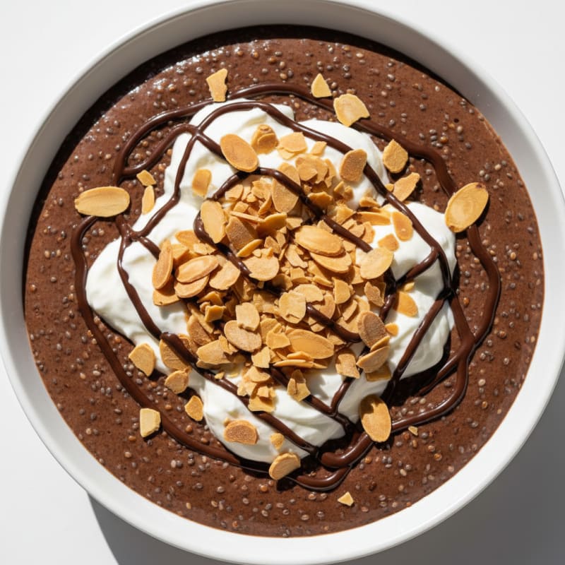Silky Chocolate Protein Pudding with Chia Seeds