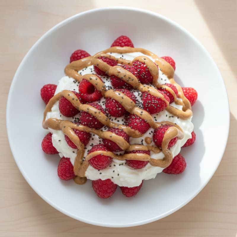 Greek Yogurt Protein Parfait with Berries and Almond Butter