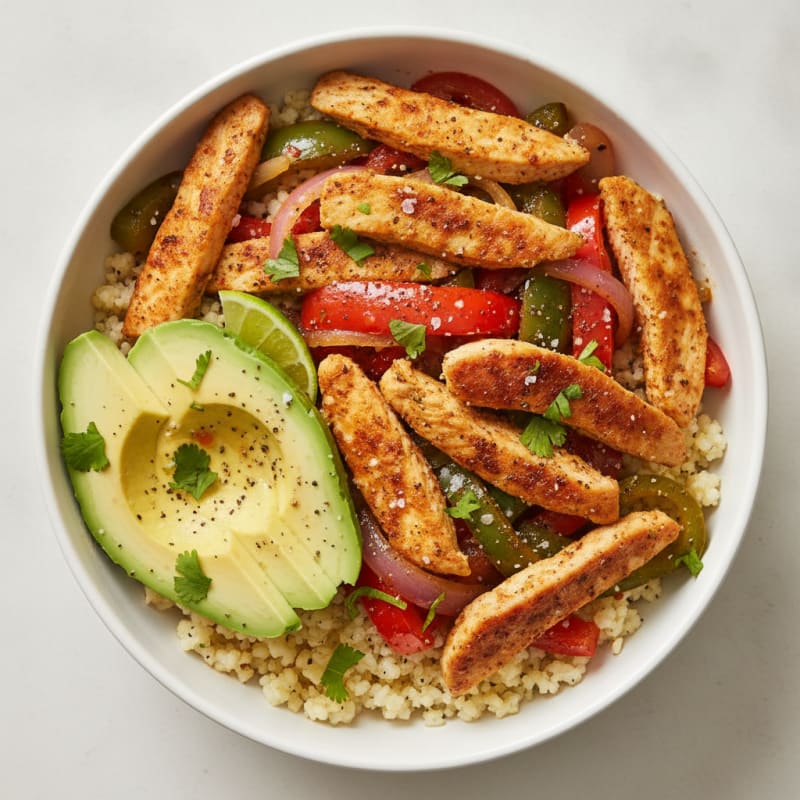 Chicken Fajita Bowl with Avocado