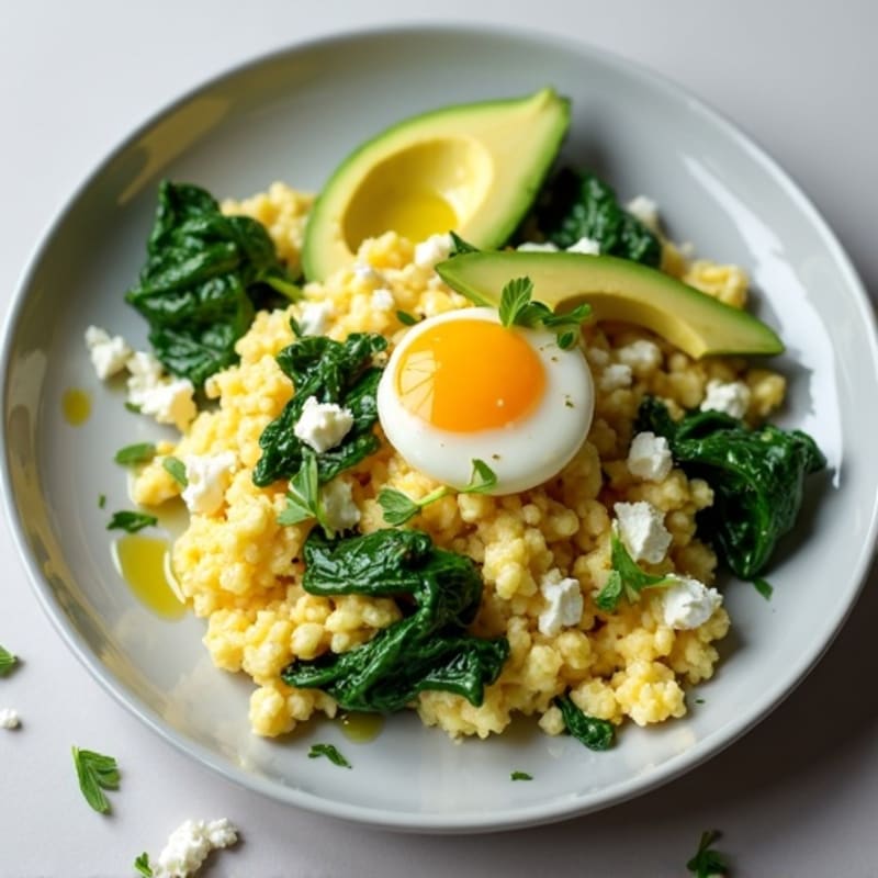 Egg White Scramble with Spinach and Feta