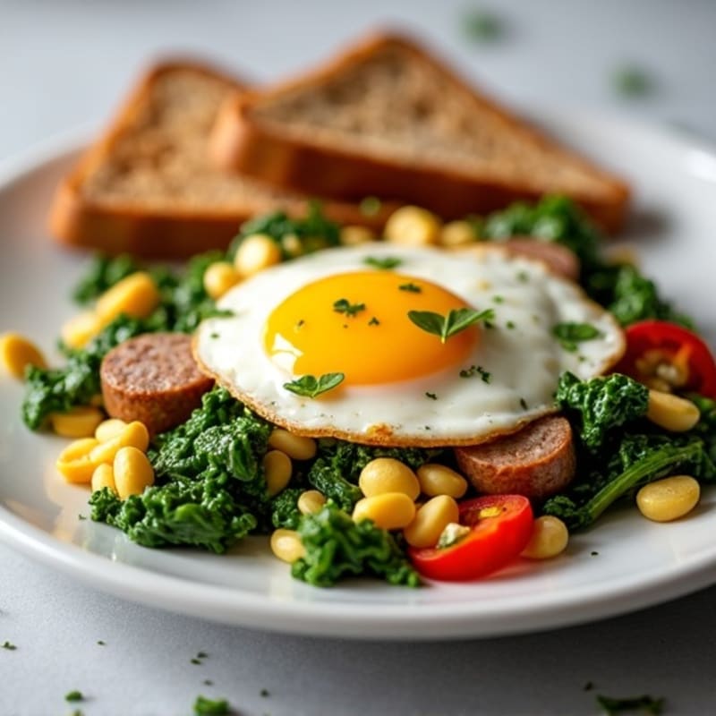 Egg White and Turkey Sausage Scramble with Spinach