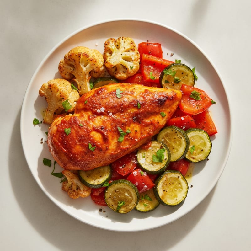 Spicy Harissa Chicken with Roasted Vegetables