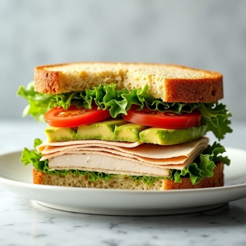 Stacked Turkey Club with Fresh Avocado Spread