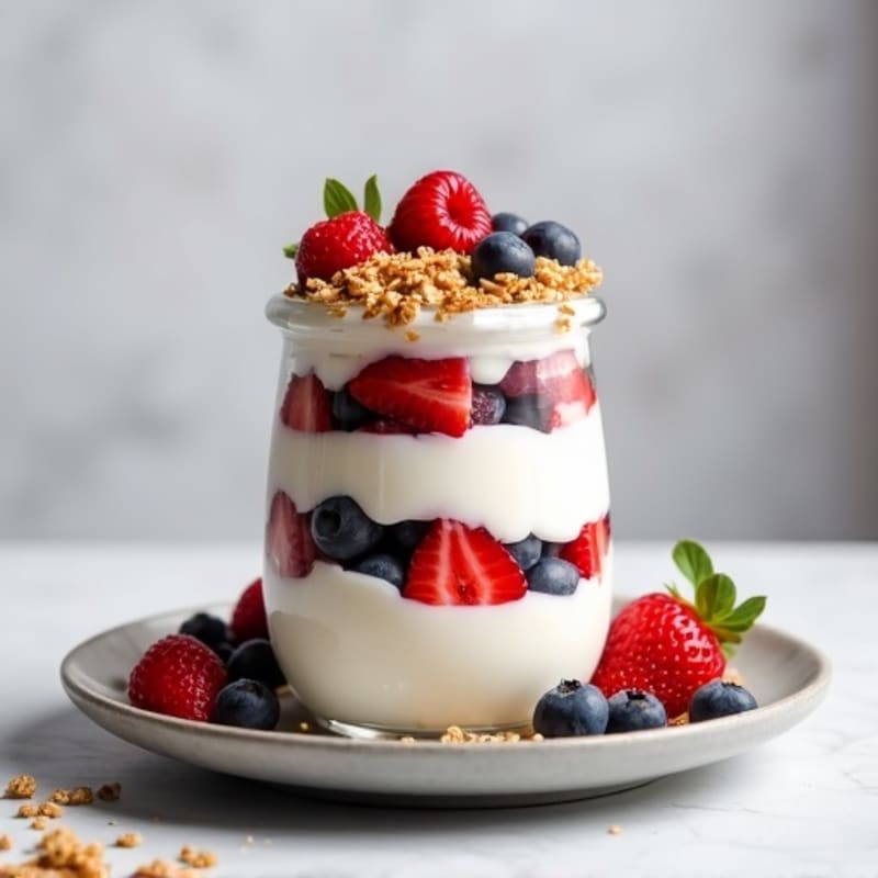Creamy Greek Yogurt Protein Parfait with Mixed Berries