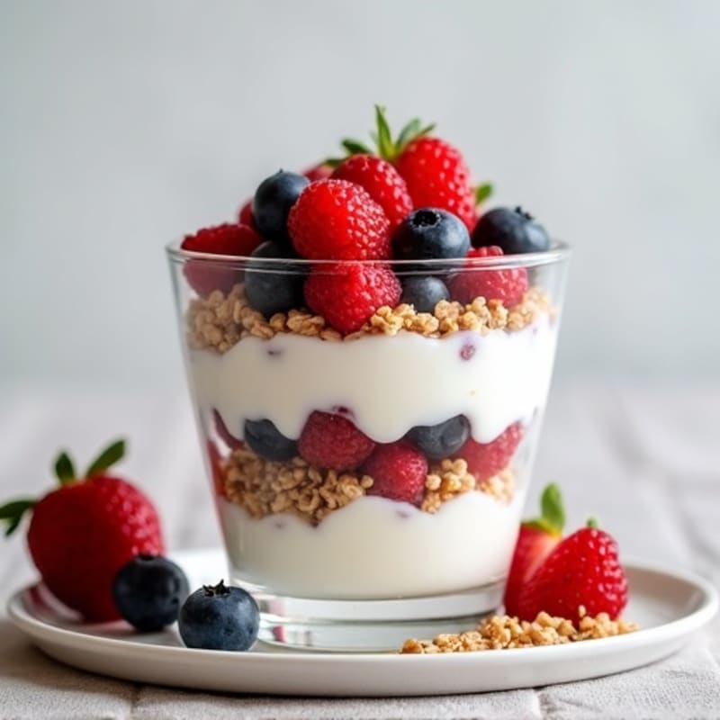 Greek Yogurt Protein Parfait with Mixed Berries