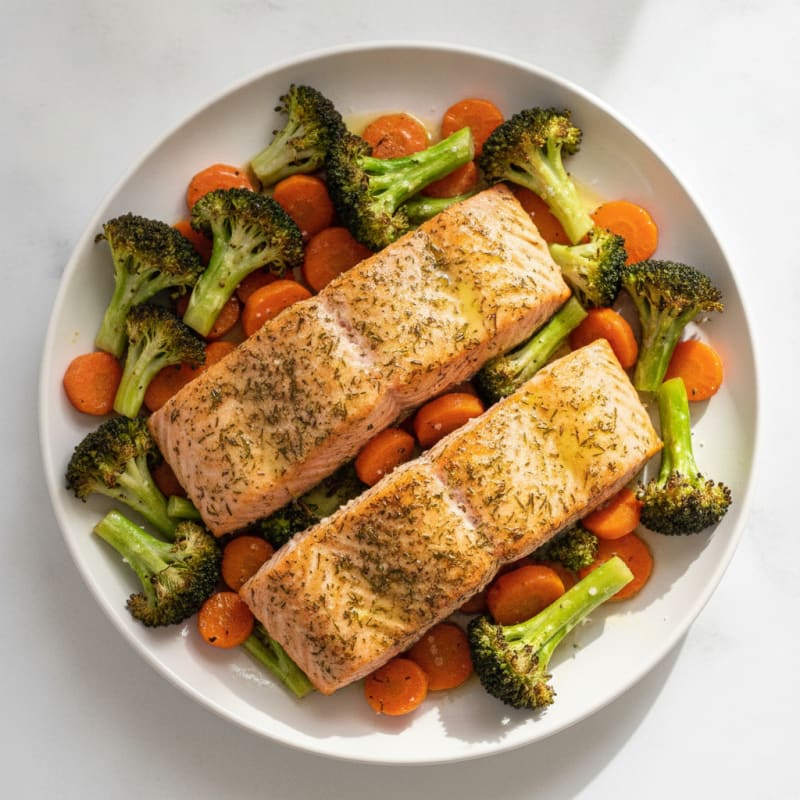 Herb-Baked Salmon with Roasted Vegetables