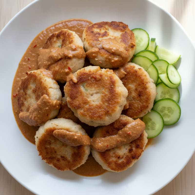 Palembang Fish Empek-Empek with Peanut Sauce
