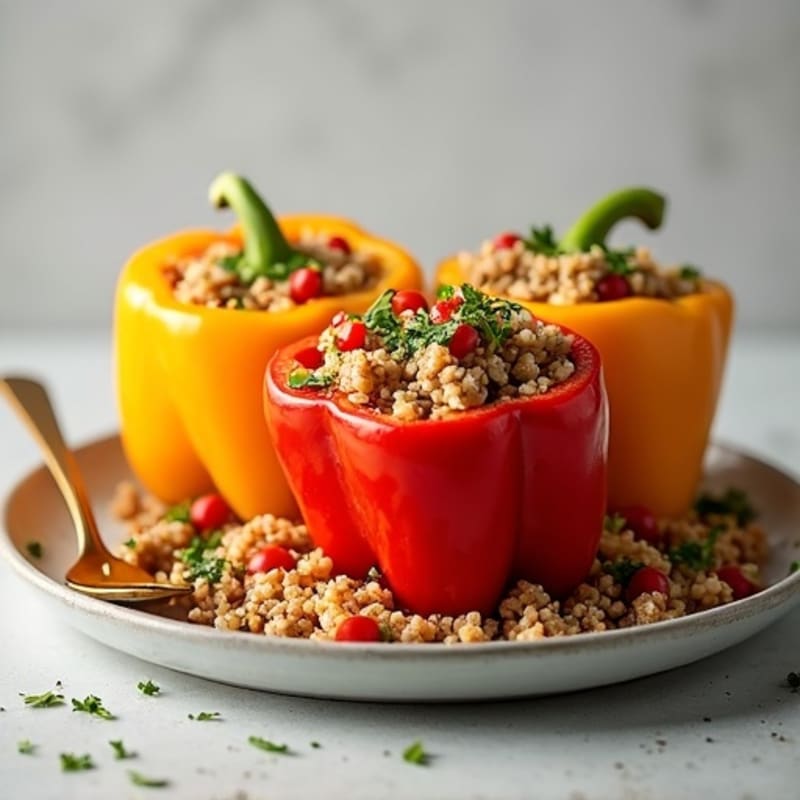 Hearty Ground Turkey and Quinoa Stuffed Bell Peppers