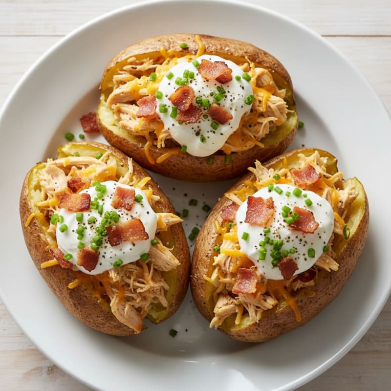 Creamy Loaded Baked Potatoes with Crispy Bacon