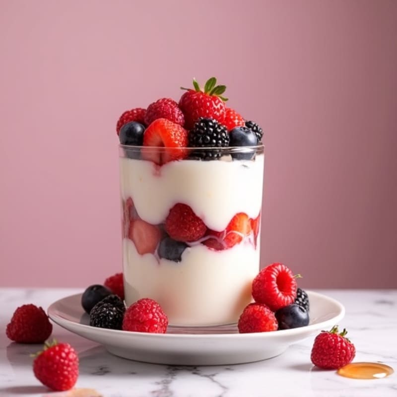 Greek Yogurt Protein Parfait with Mixed Berries