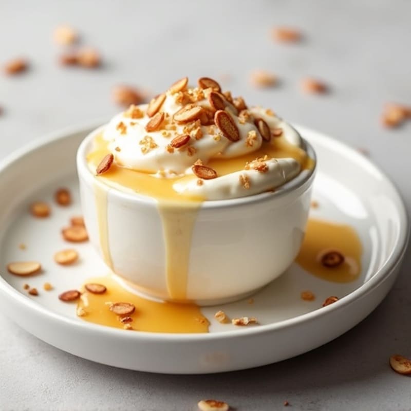 Creamy Vanilla Greek Yogurt Protein Mousse with Toasted Almonds