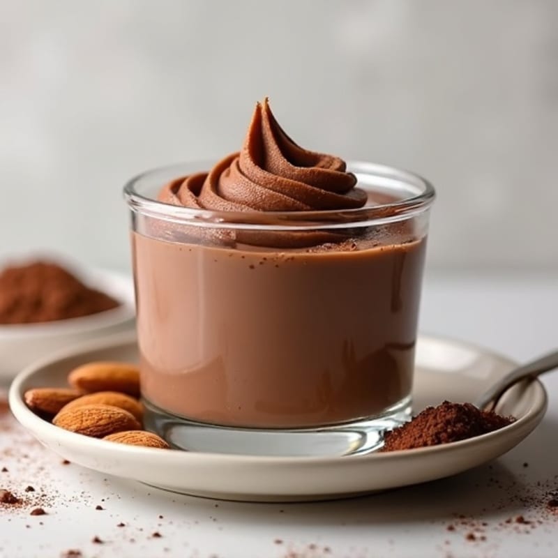 Silky Chocolate Protein Pudding with Almonds
