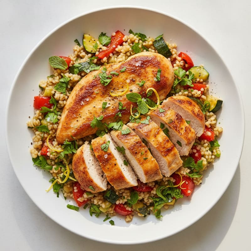 Bulgur with Roasted Vegetables and Herbs