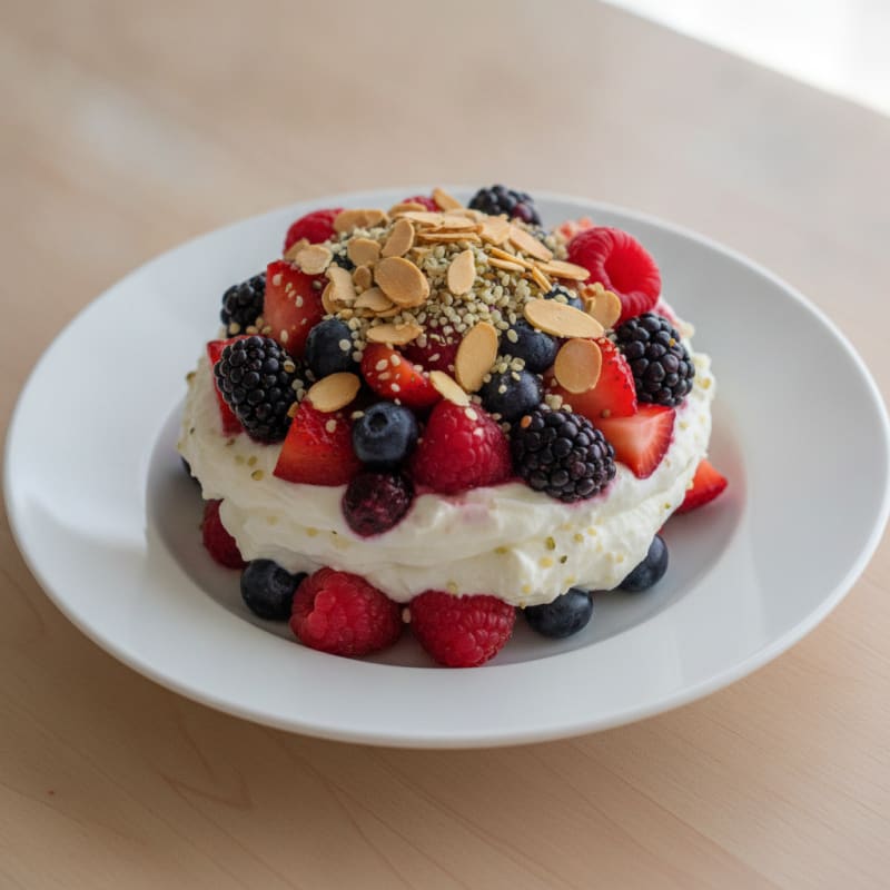 Greek Yogurt Protein Parfait with Mixed Berries