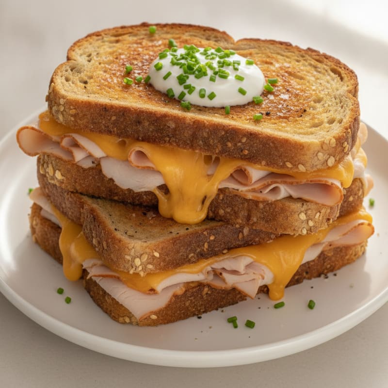 Triple-Decker Grilled Cheese Sandwich
