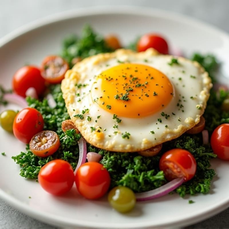 Egg White Veggie Scramble with Turkey Sausage
