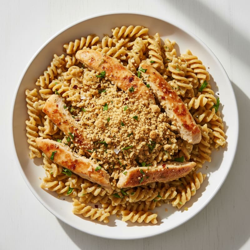 Garlic Herb Butter Pasta with Toasted Breadcrumbs