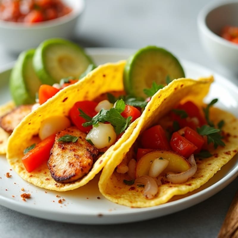 Spicy Chicken and Veggie Breakfast Tacos